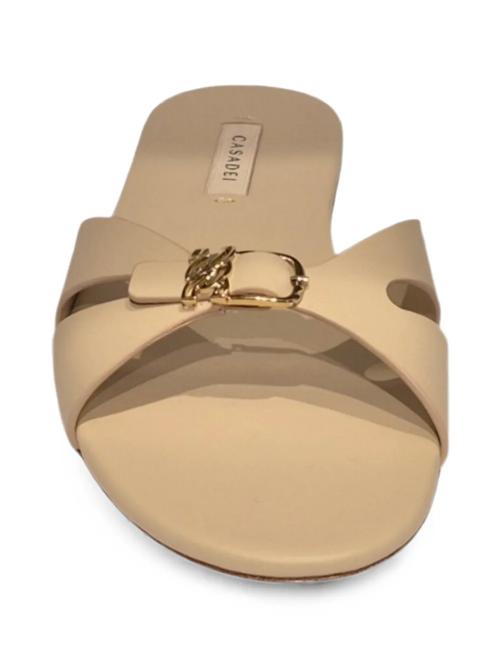 Casadei Jane buckle-detail cut-out sandals Beige