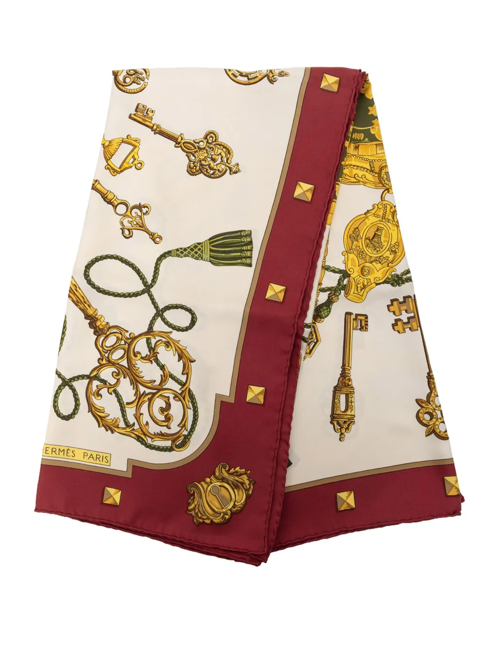 Hermès Pre-Owned 1980-2000 Les Cles Silk Scarf 90 scarves - Bianco