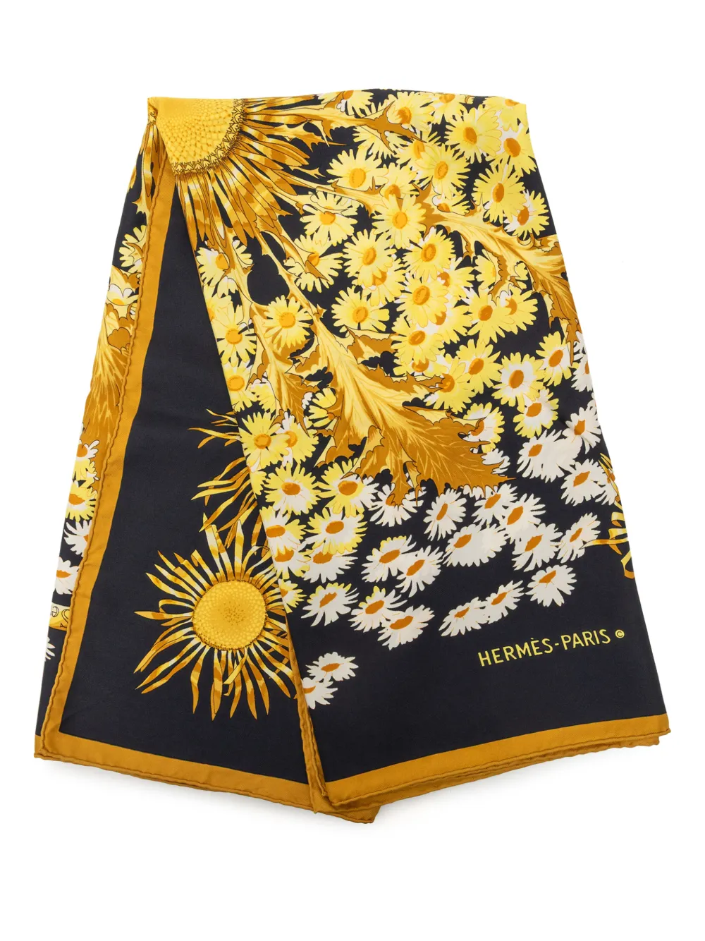Hermès Pre-Owned 20th Century Fleurs et Carlines Silk Scarf 90 scarves - Nero