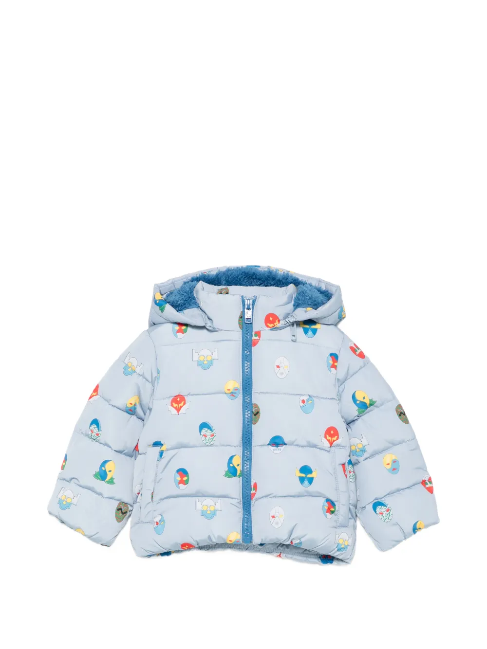 Stella McCartney Kids mask-print padded jacket - Blu