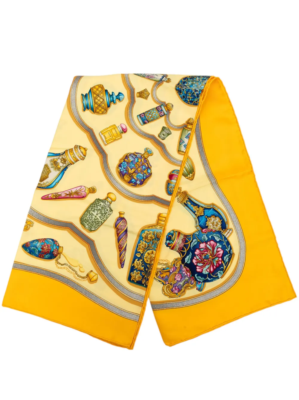 Hermès Pre-Owned 2000-2026 Qu Importe Le Flacon Silk Scarf 90 scarves - Giallo