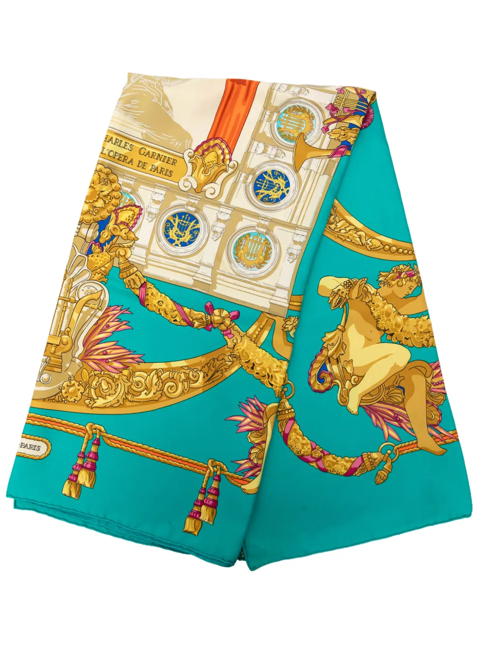 Hermès Pre-Owned 1989 Hommage a Charles Garnier Silk Scarf 90 scarves - Blu