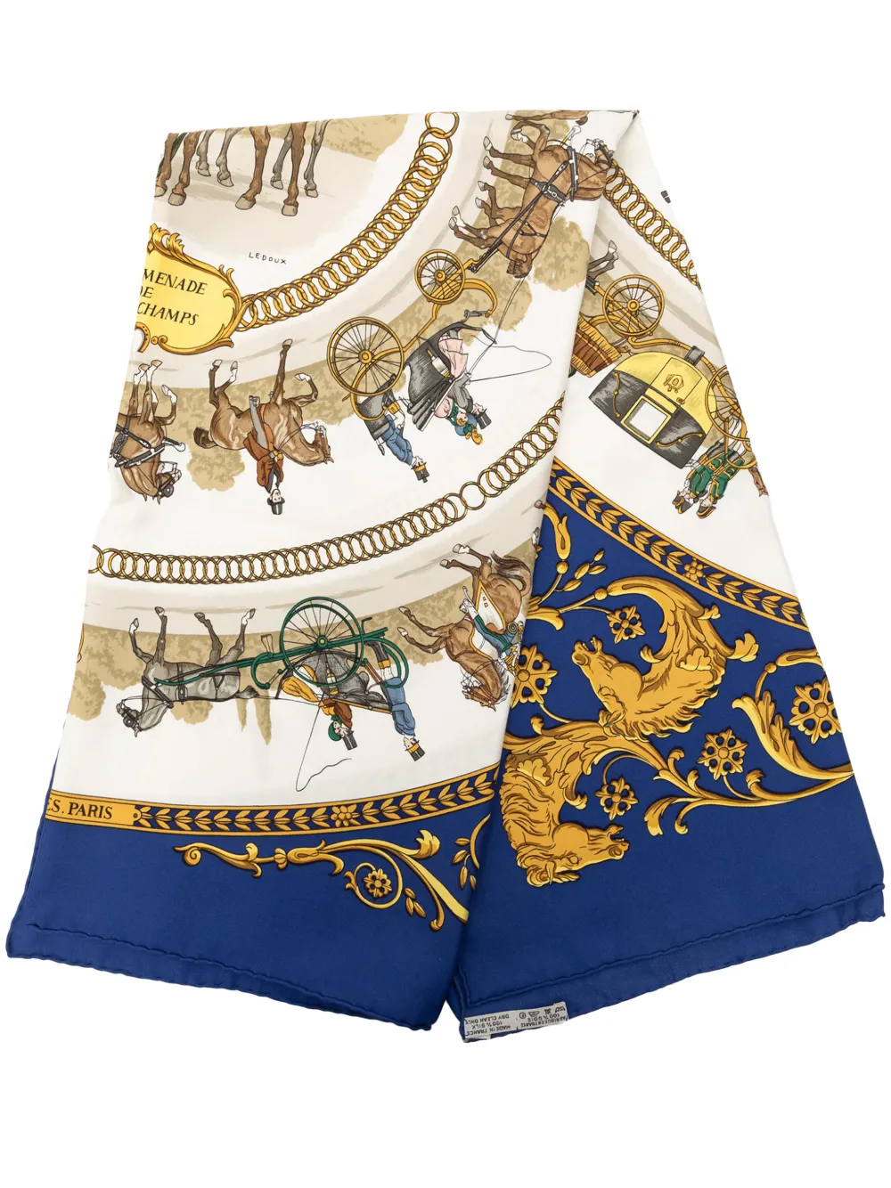 Hermès Pre-Owned 2000-2026 La Promenade de Longchamps Silk Scarf 90 scarves - Bianco