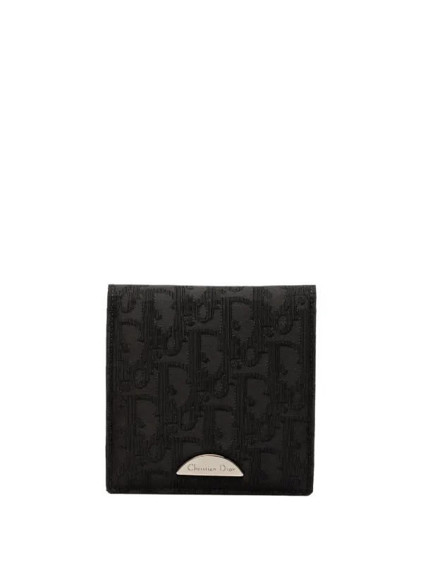 Dior Pre-owned 2001 Oblique Canvas Bifold Compact Wallet Small Wallets in Black