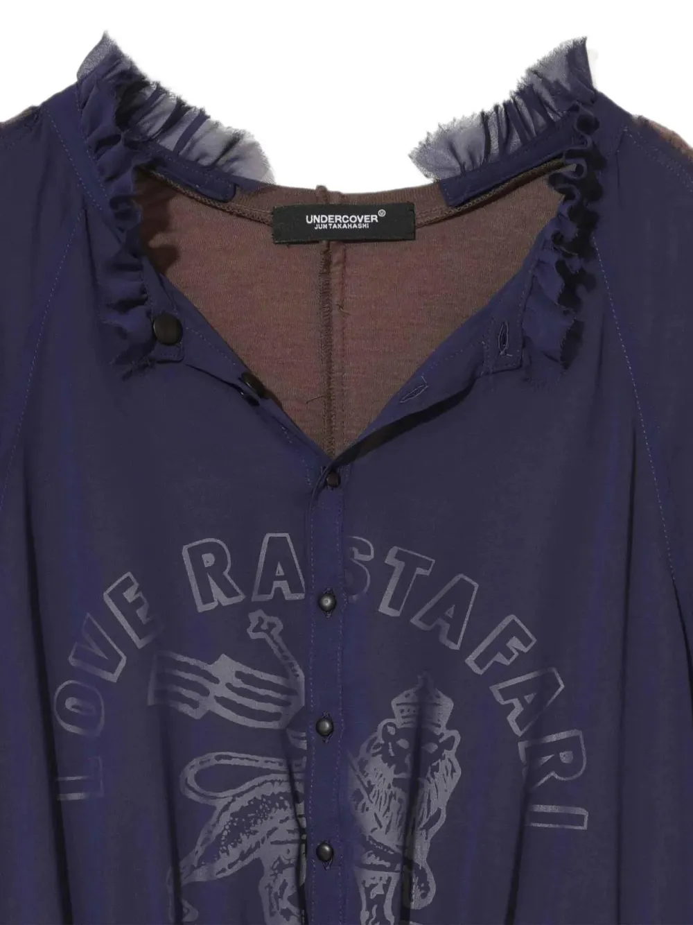 Undercover Jurk met ruches en print Blauw