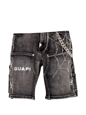 GUAPI ラインストーン ゴシック デニムショーツ | ブラック | FARFETCH JP