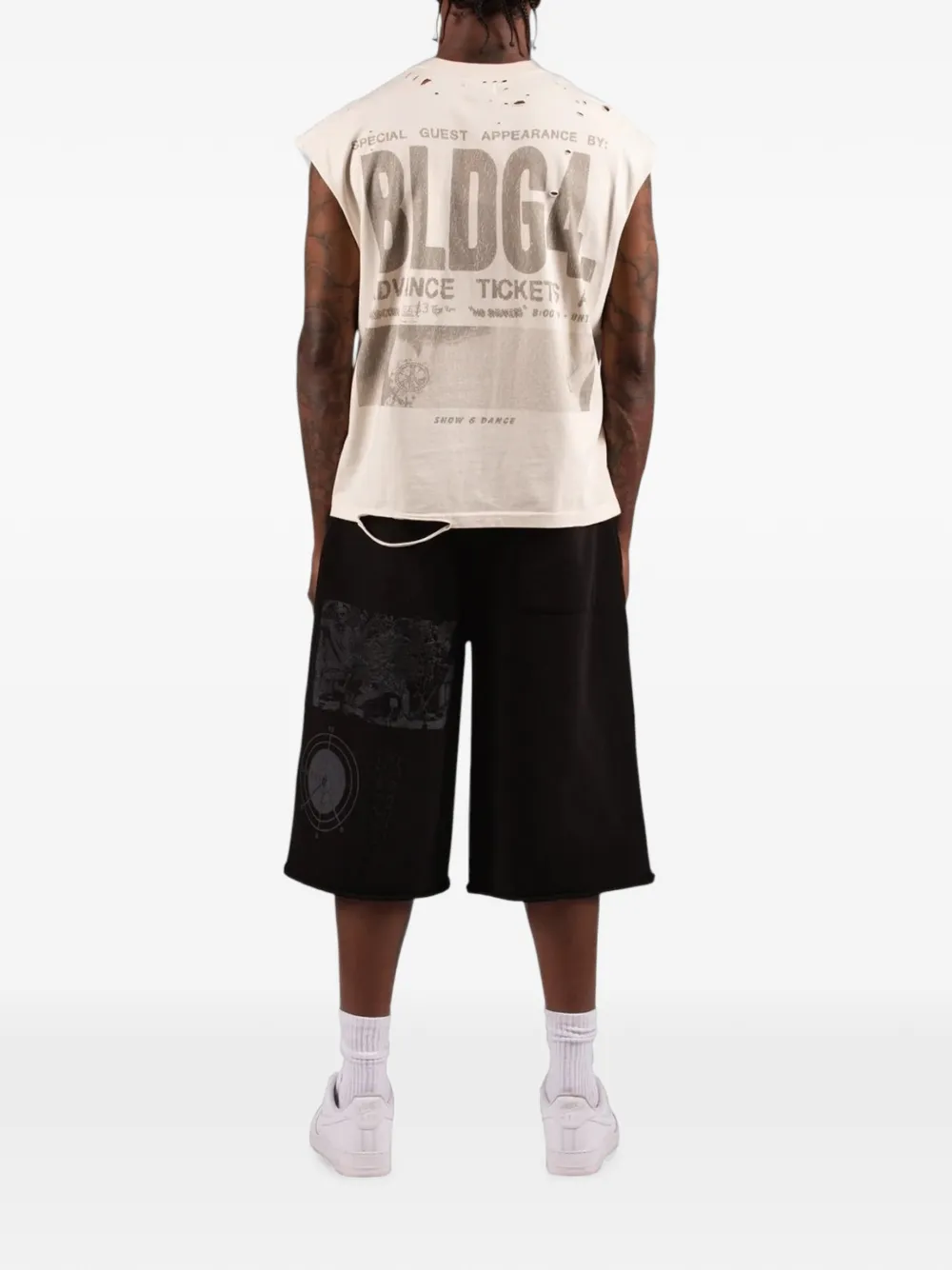 BLDG4 Palace shorts met grafische print Zwart