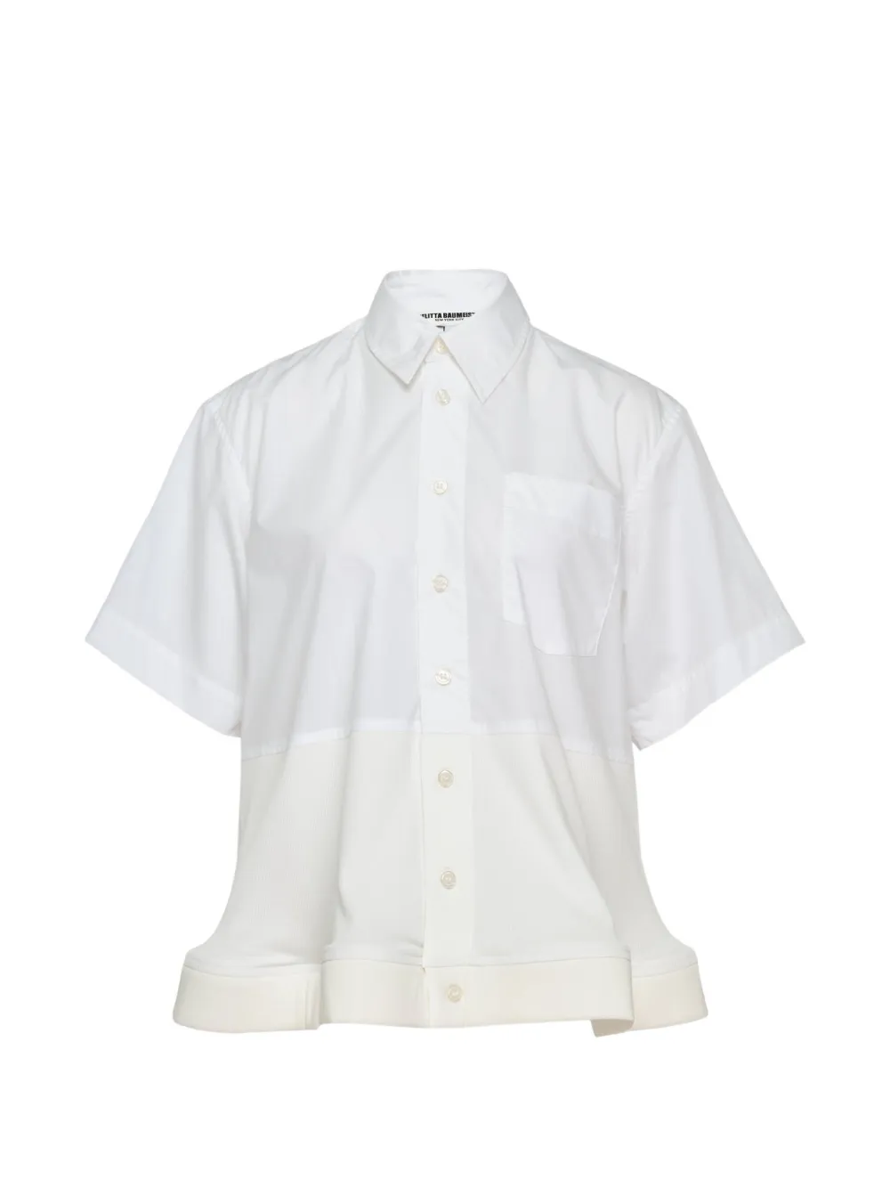 Melitta Baumeister boxy-fit ruffled-hem shirt - Bianco