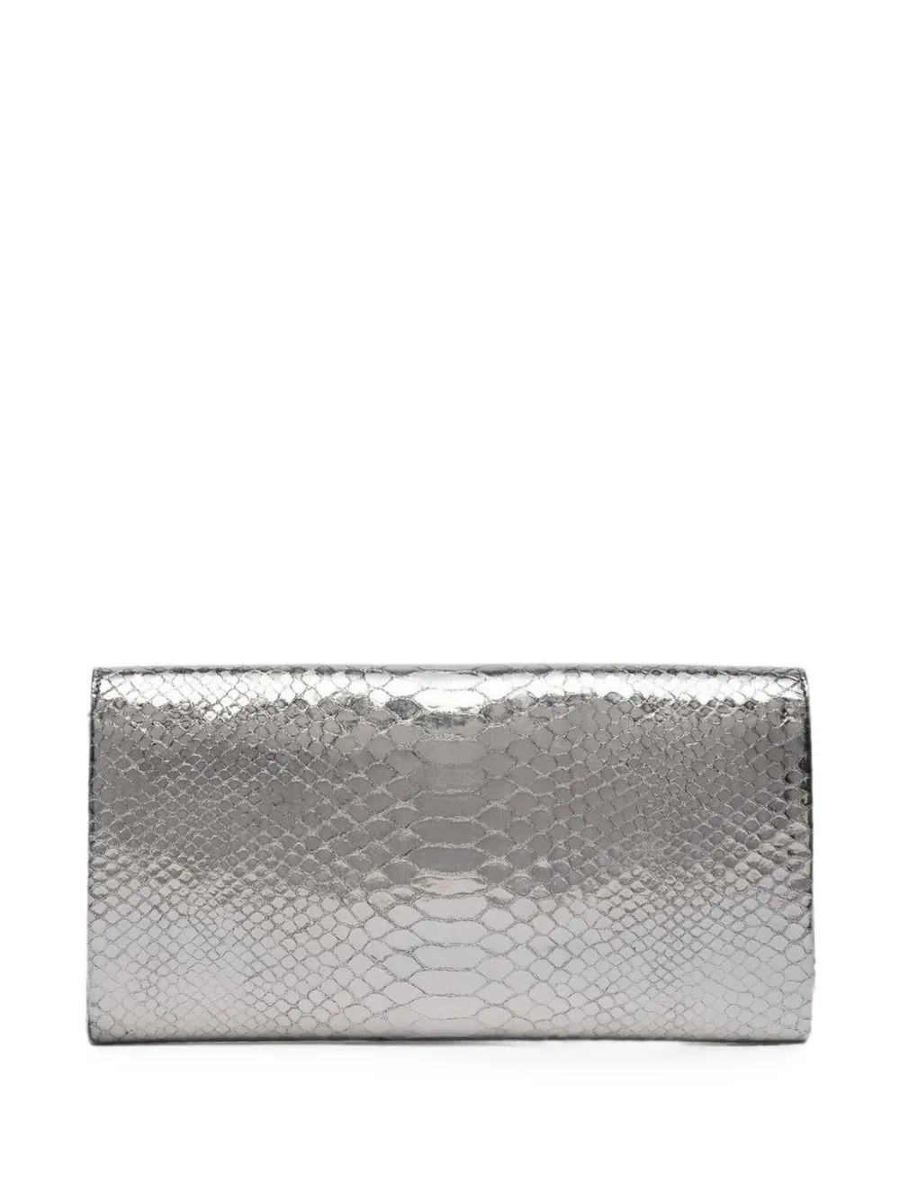 TOM FORD Clutch met python-effect en drukslot Zilver