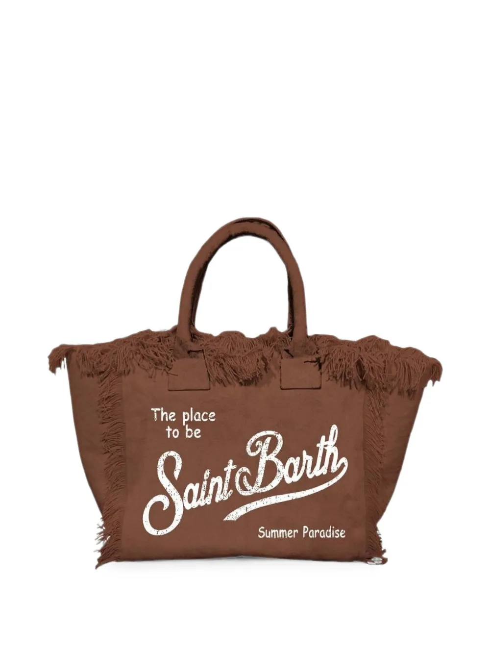 MC2 Saint Barth Colette shopper met franje Bruin