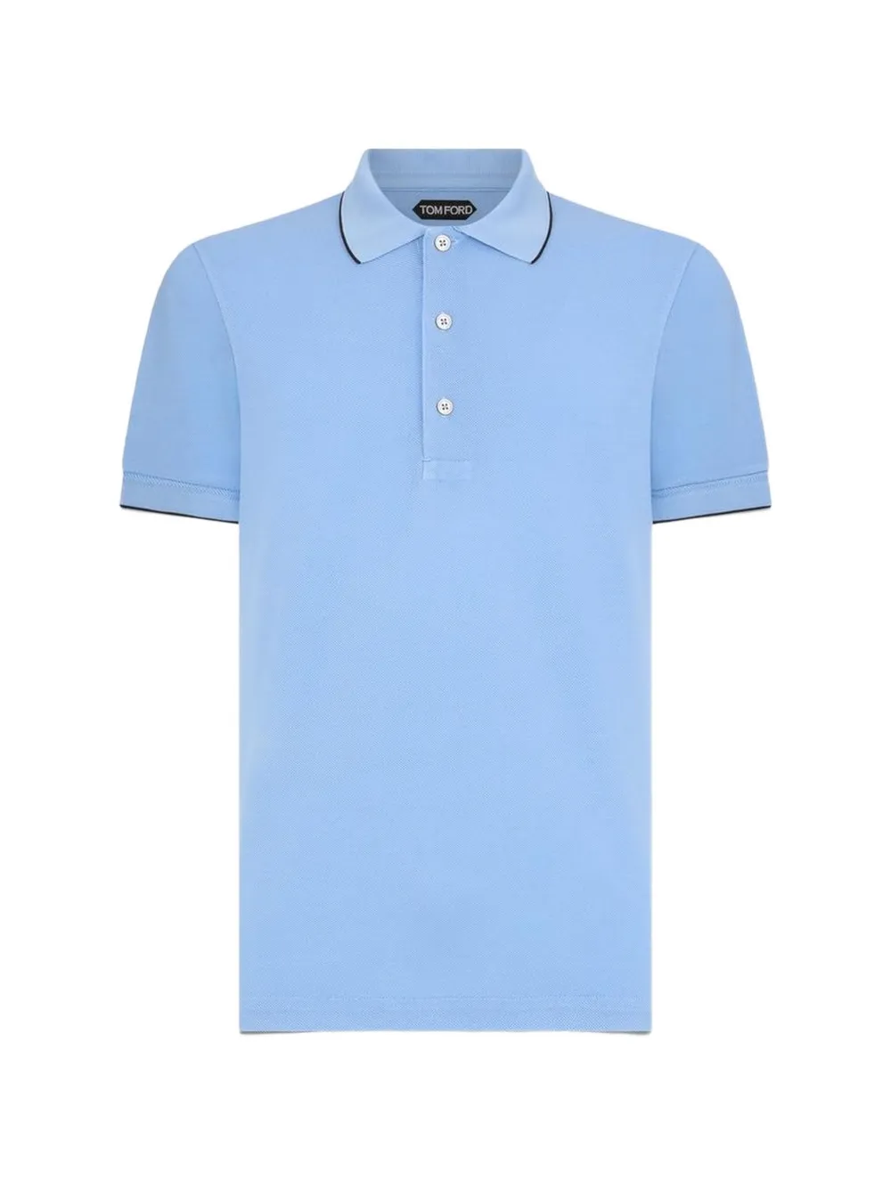 TOM FORD contrast-trim short-sleeve polo shirt - Blu