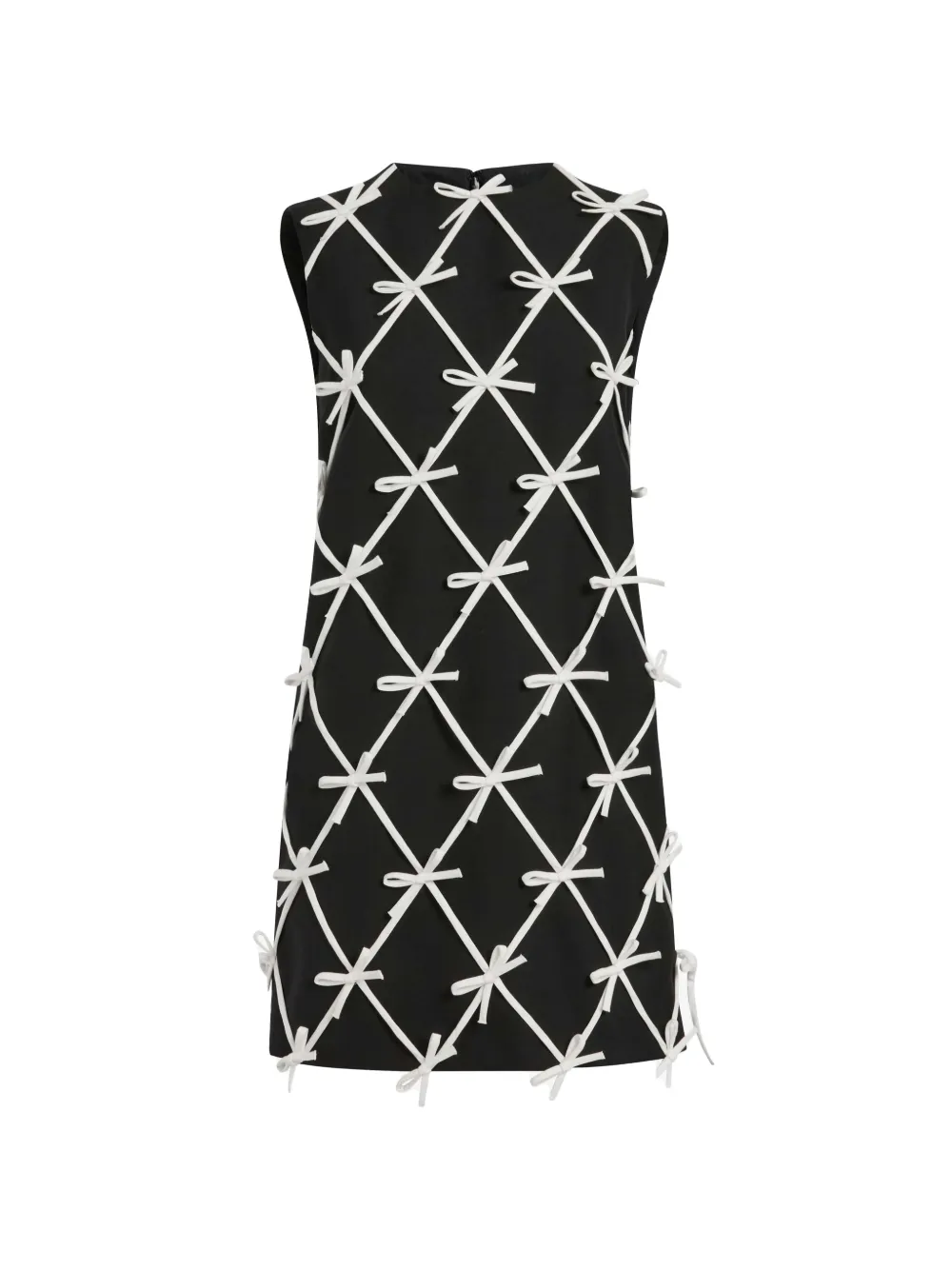 Moschino bow-embellished lattice-detail mini dress - Black