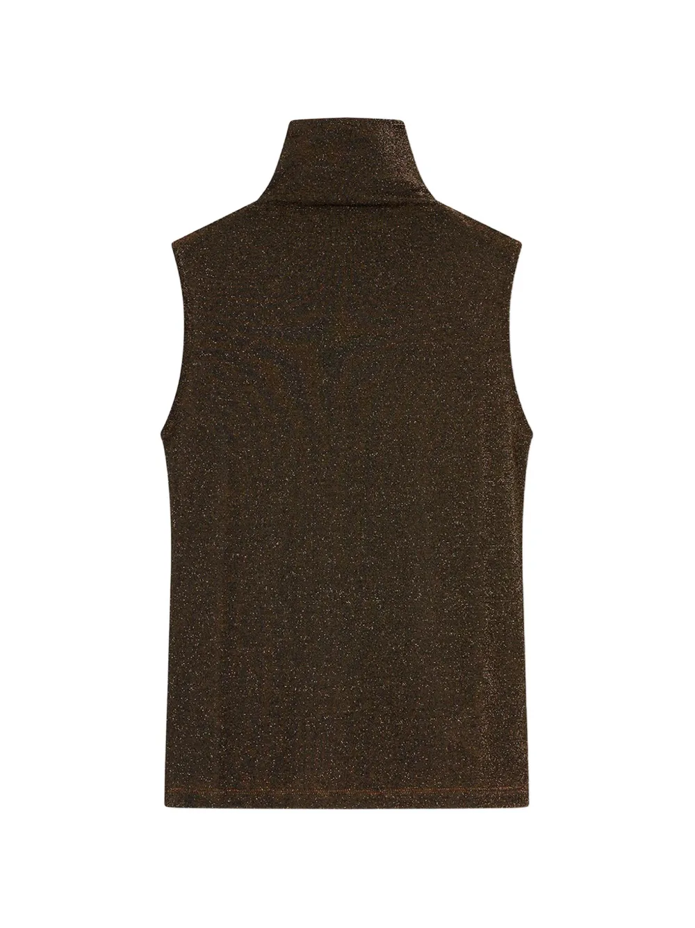 MOMONÌ Alfred sleeveless stretch-lurex top - Marrone