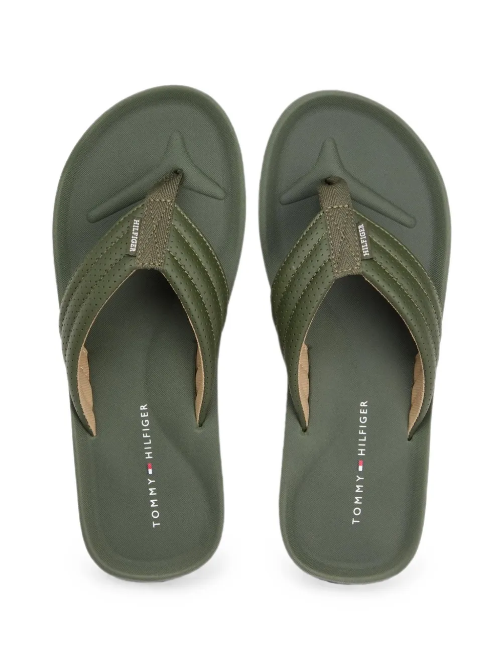 Tommy Hilfiger logo-patch flip flops Groen
