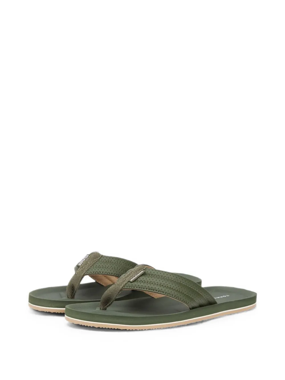 Tommy Hilfiger logo-patch flip flops Groen