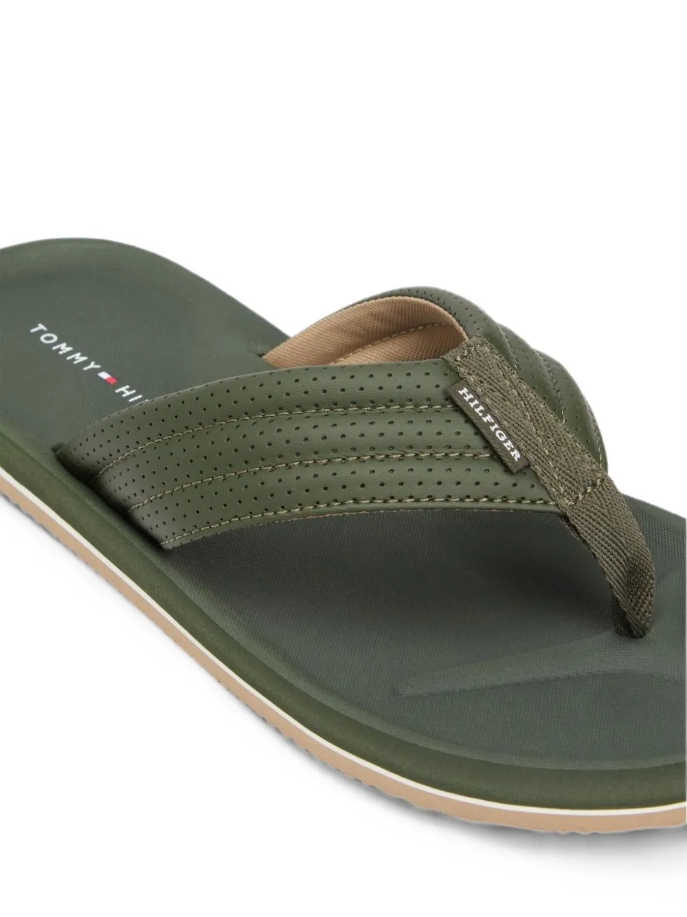 Tommy Hilfiger logo-patch flip flops Groen