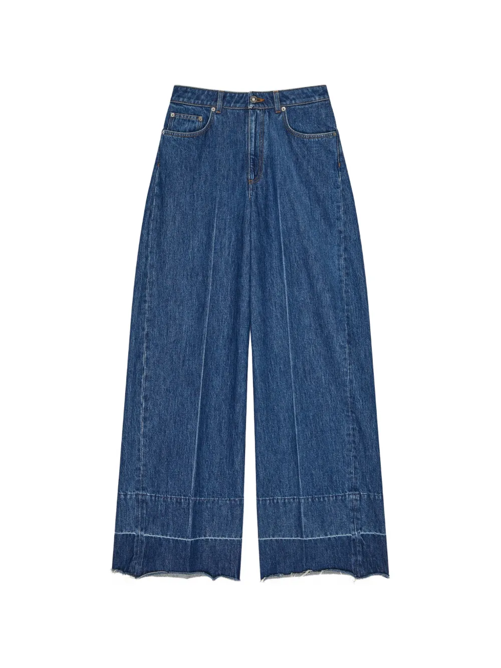 Givenchy Raw-edge Wide-leg Jeans In Blue