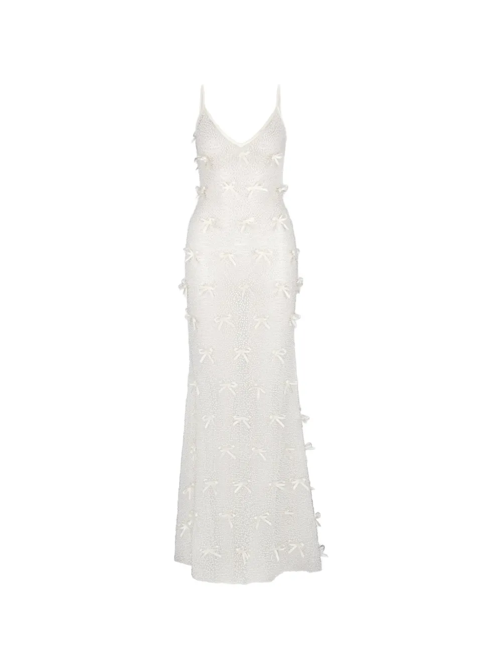 Atoir Genevieve bow-embellished sequinned maxi dress - Bianco