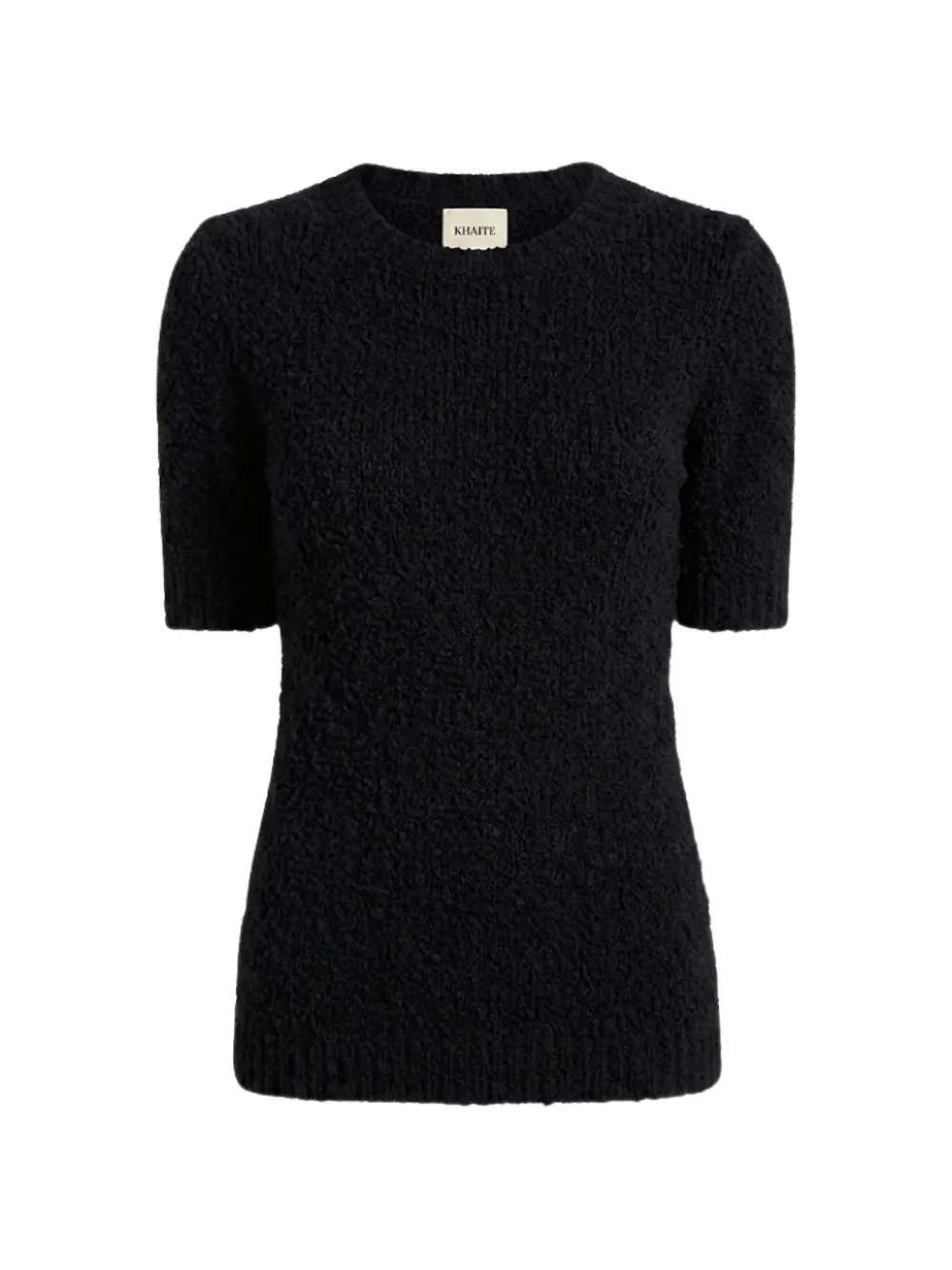 KHAITE bouclé short-sleeve top - Nero