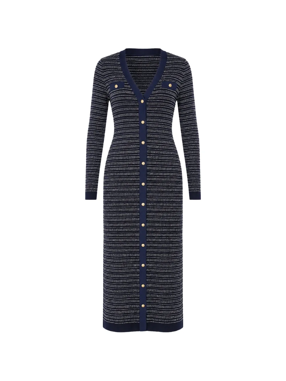 Tommy Hilfiger striped V-neck midi dress - Blu