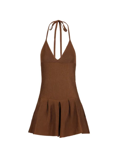 LUISA SPAGNOLI Casolare halterneck ribbed-knit mini dress