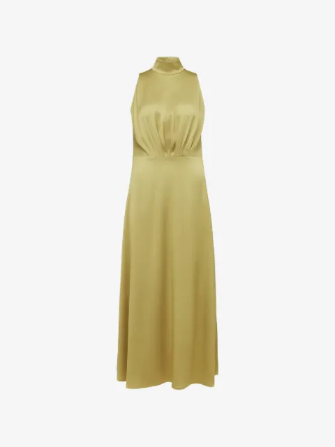 Drykorn Amabel satin-finish gathered maxi dress