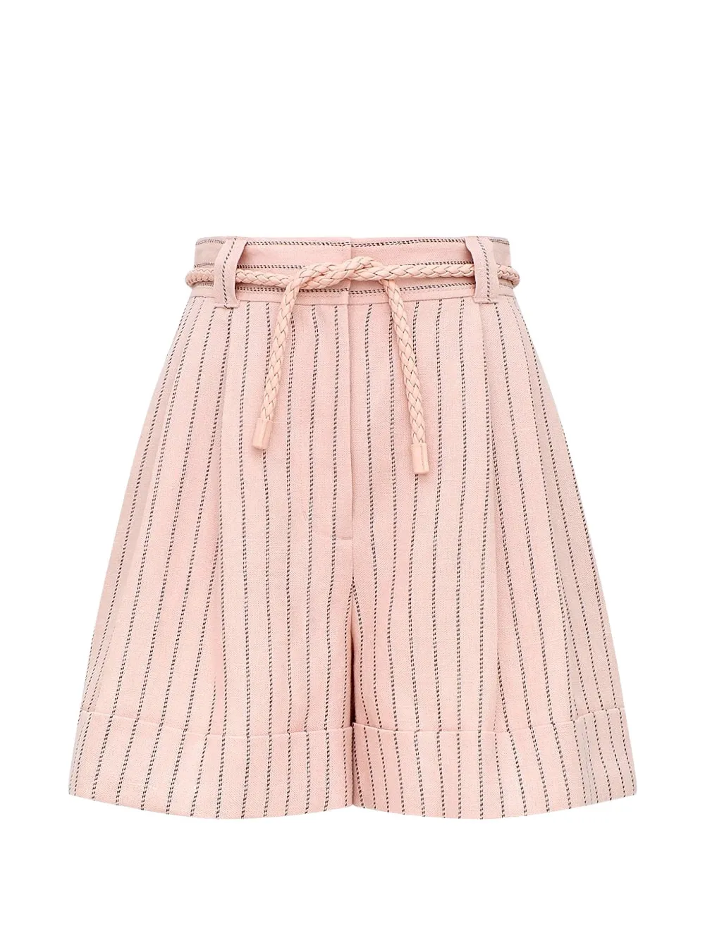 ZIMMERMANN Alchemy braided-belt striped shorts - Rosa