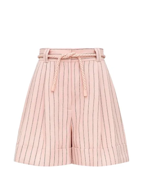 ZIMMERMANN Alchemy braided-belt striped shorts