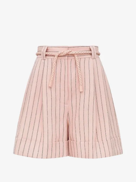 ZIMMERMANN Gestreifte Alchemy Shorts mit Flechtgürtel