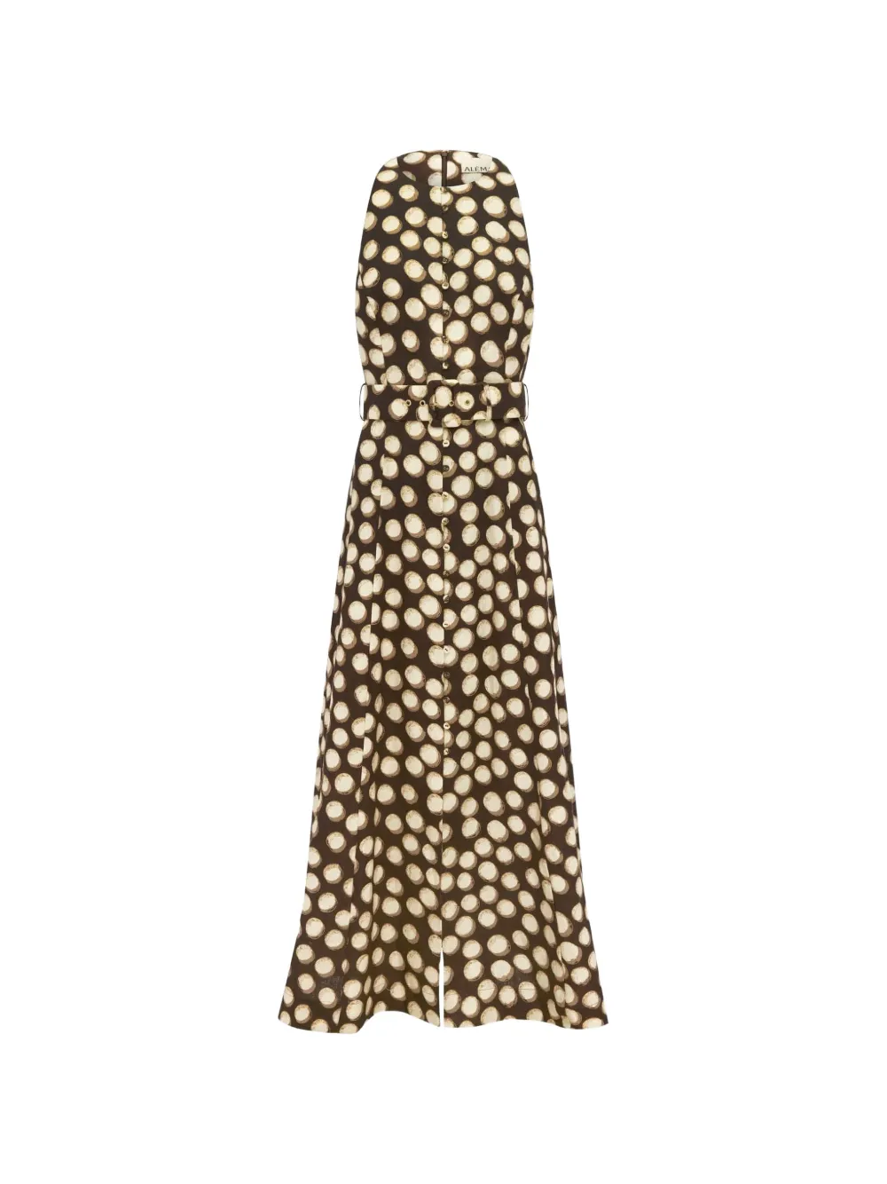 ALEMAIS Paula polka-dot midi dress - Marrone