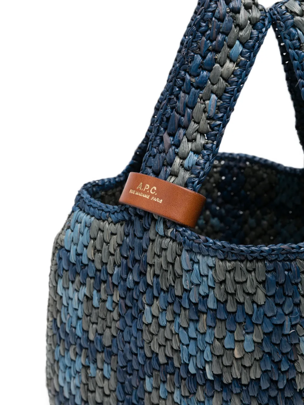 A.P.C. Pecan raffia shopper Blauw