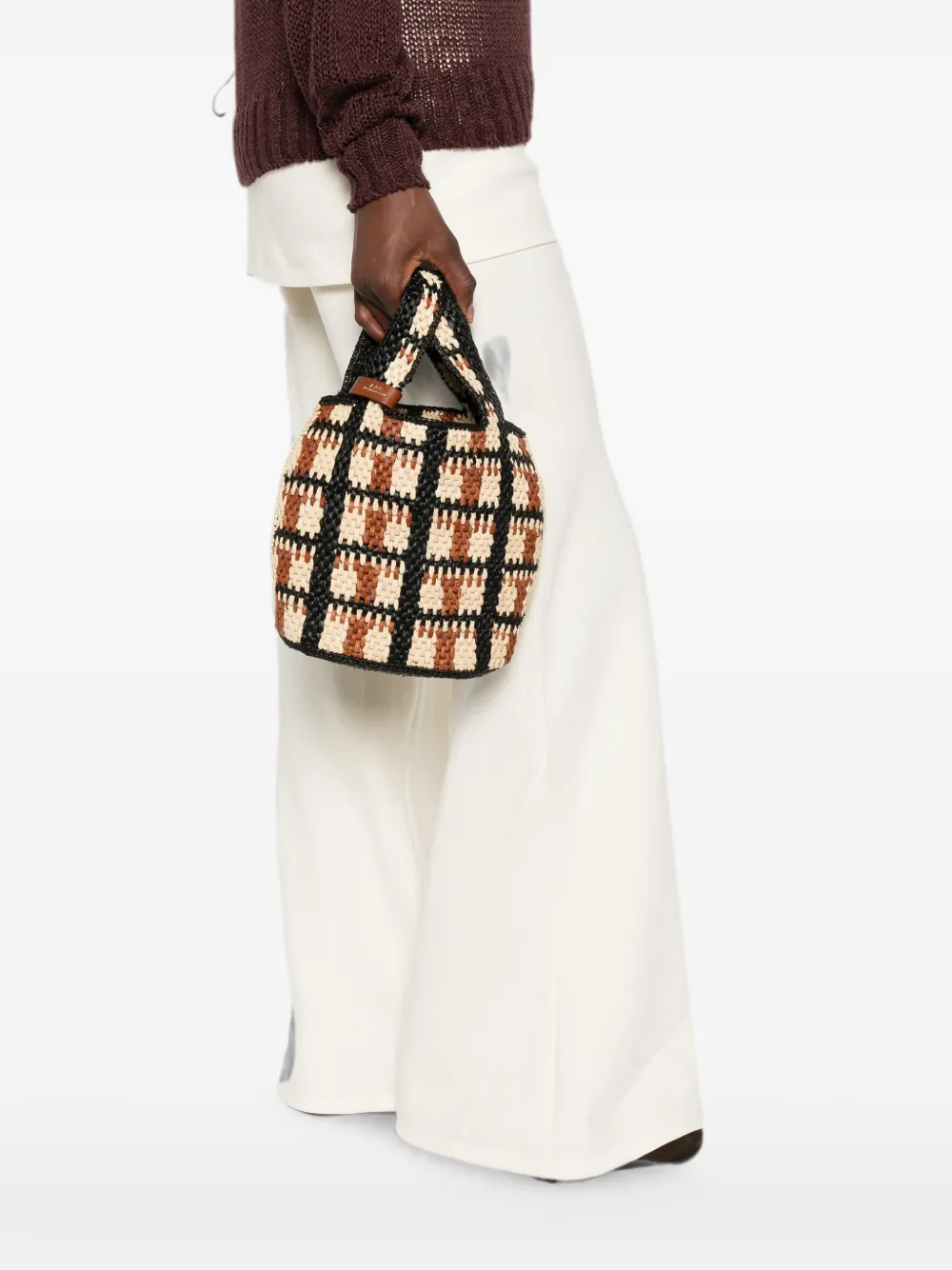 A.P.C. Pecan raffia shopper Zwart