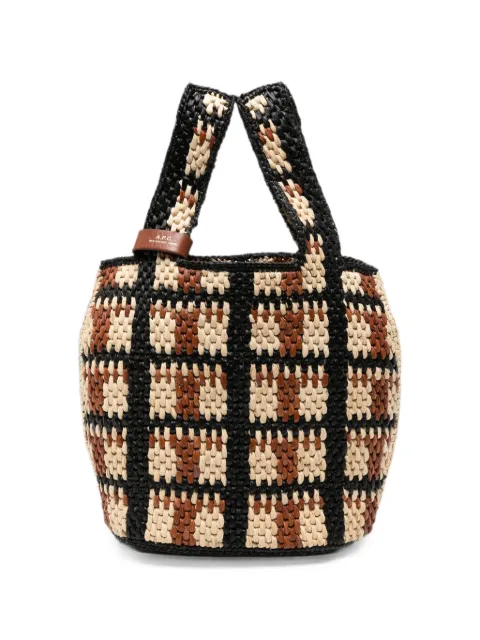 A.P.C. Pecan raffia tote bag