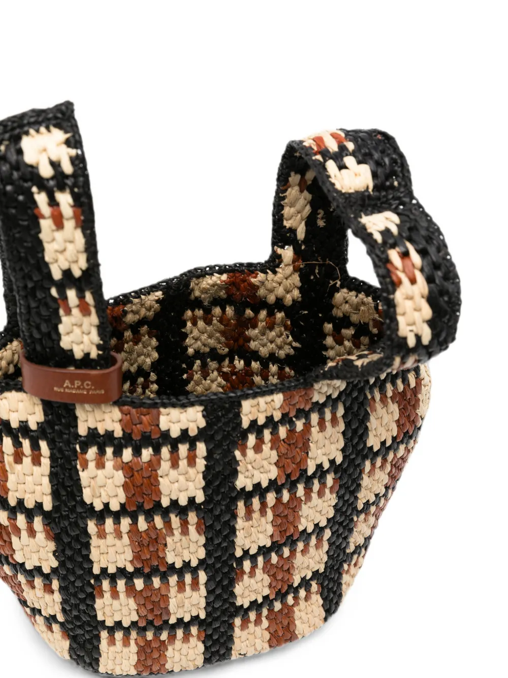 A.P.C. Pecan raffia shopper Zwart
