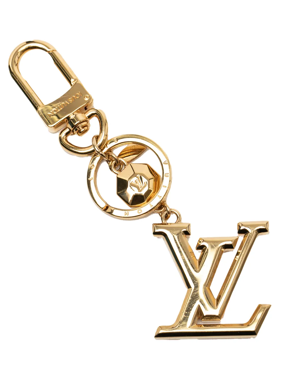Louis Vuitton Pre-Owned 2020 Gold Plated LV Facettes Bag Charm and Holder key chain