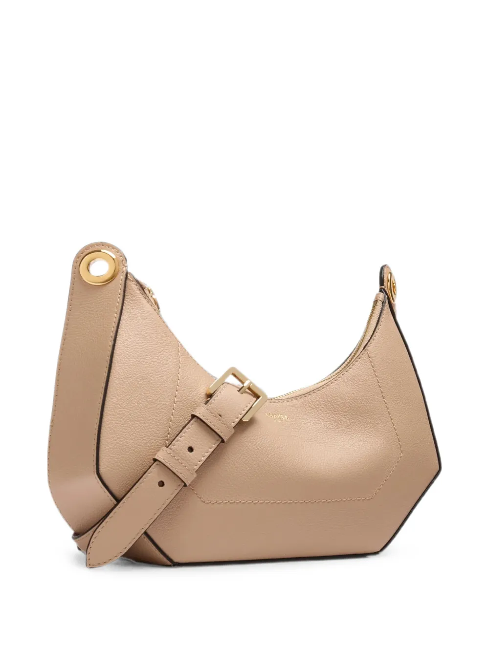 Lancel L Zip gewelfde schoudertas met gespdetail Beige