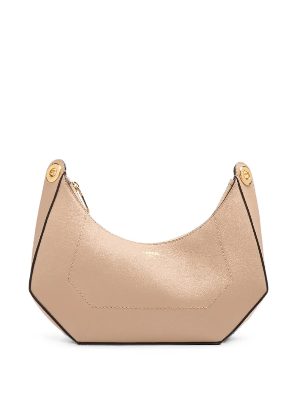 Lancel L Zip buckle-detail curved shoulder bag - Neutrals