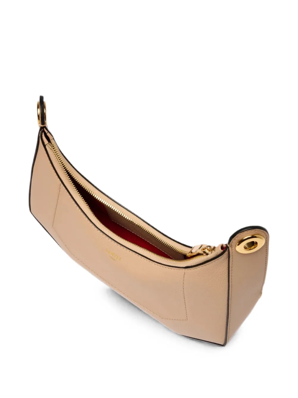 Lancel L Zip gewelfde schoudertas met gespdetail Beige
