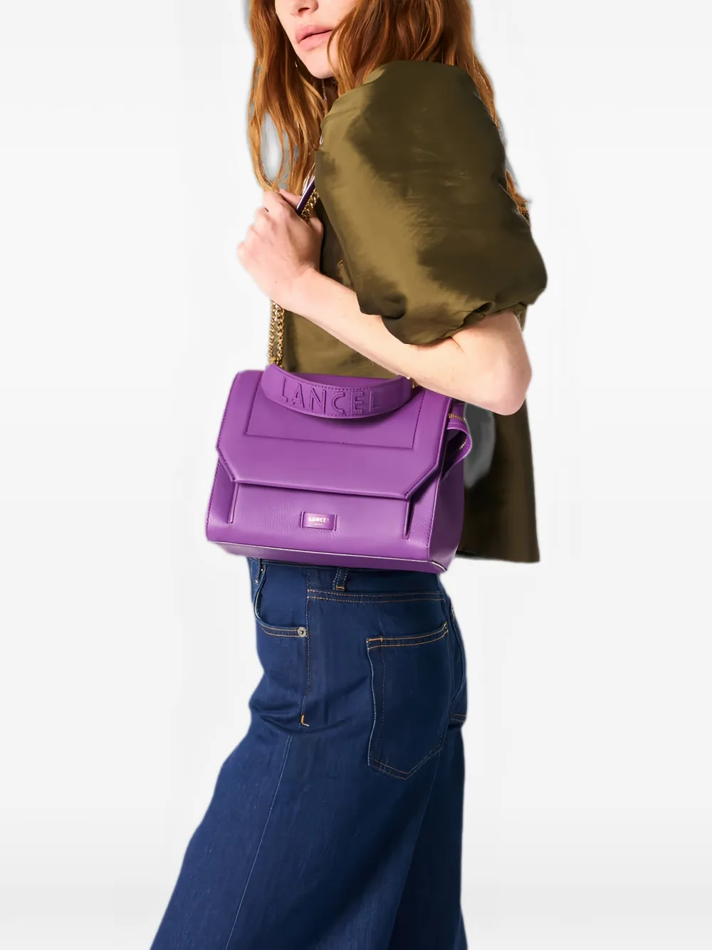 Lancel NINON leren schoudertas Paars