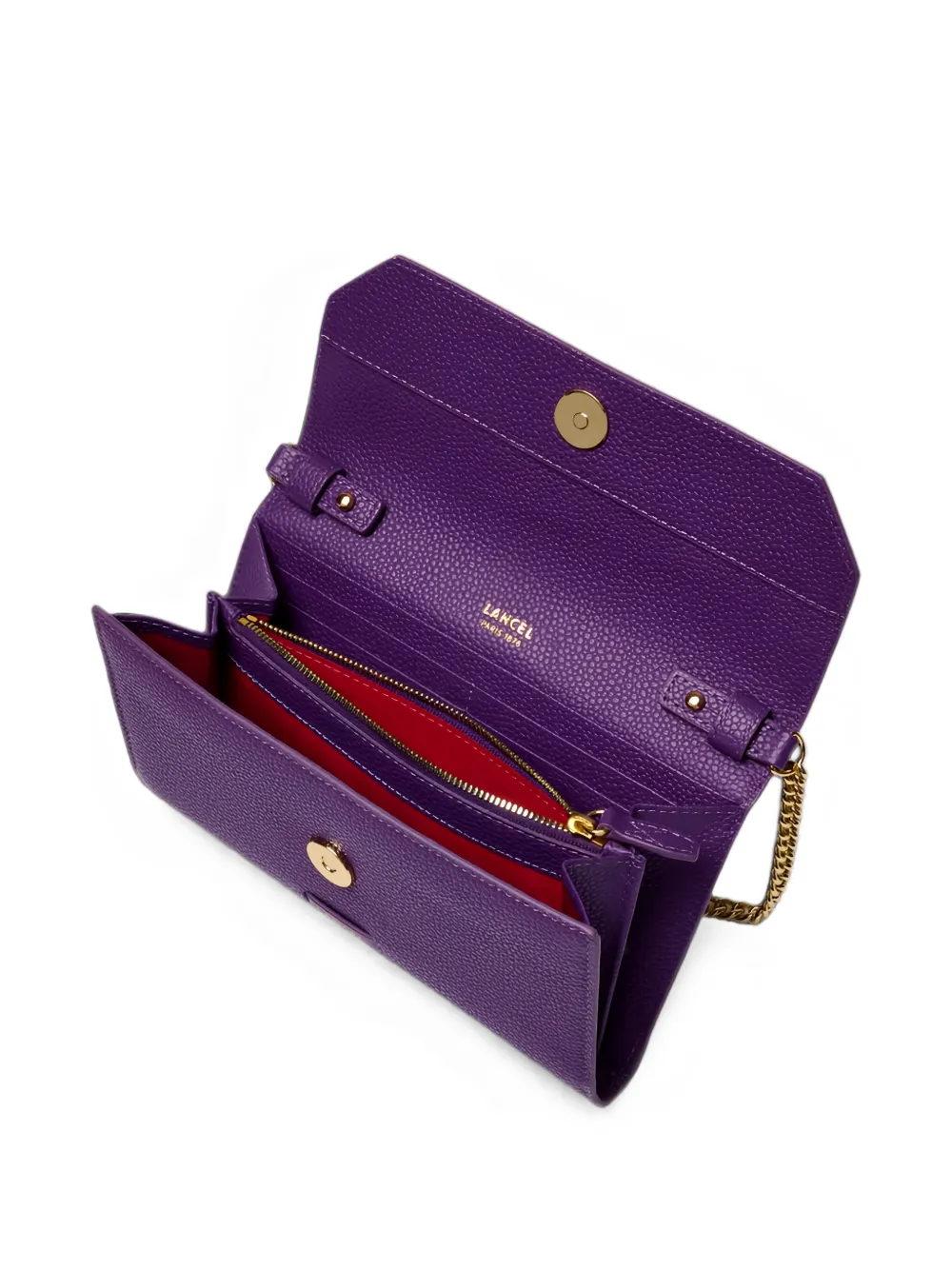Lancel Ninon envelop mini-tas van bewerkt leer Paars