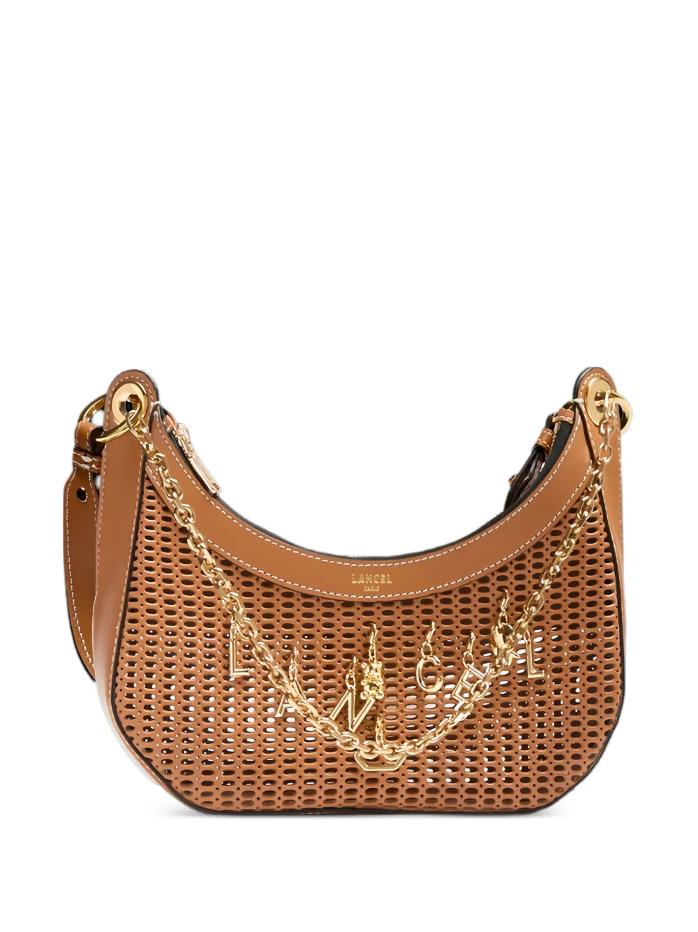 Lancel M Croisette charm-embellished shoulder bag - Braun