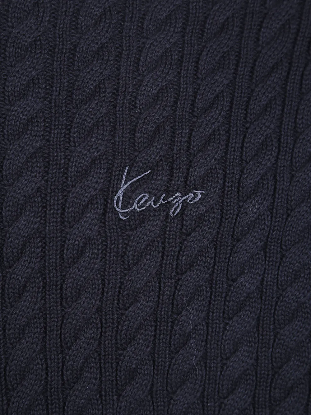 Kenzo Archive Signature kabelgebreide trui Zwart