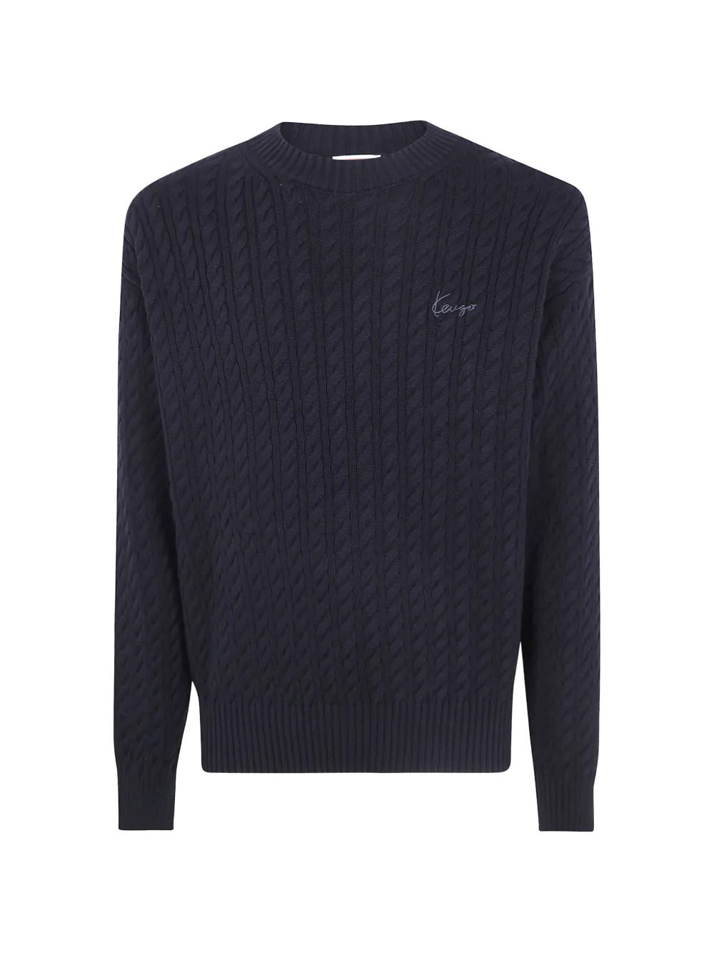 Kenzo cable-knit embroidered-logo sweater - Nero