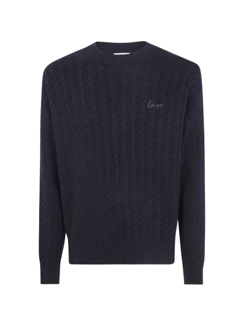 Kenzo cable-knit embroidered-logo sweater