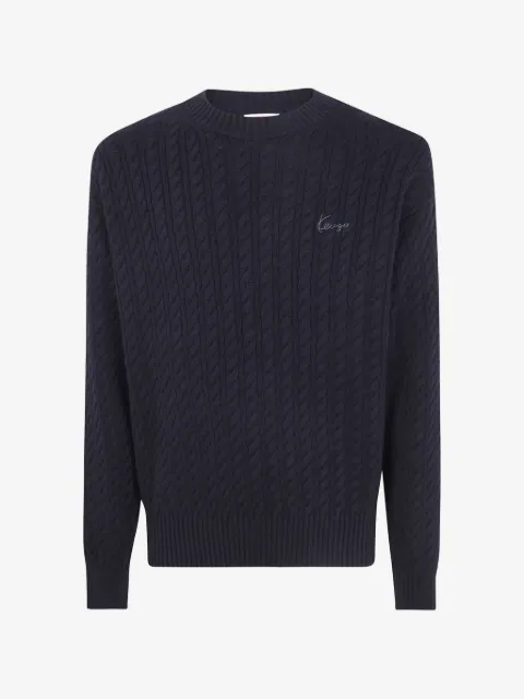 Kenzo cable-knit embroidered-logo sweater