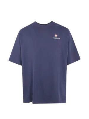 Balenciaga logo-print Cotton T-shirt | Blue | FARFETCH