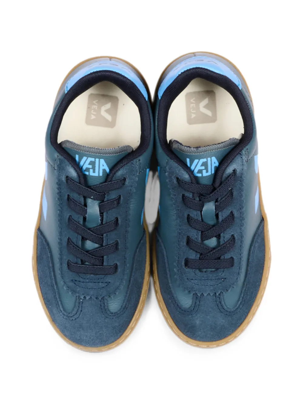 VEJA Kids Volley lace-up leather sneakers Blauw