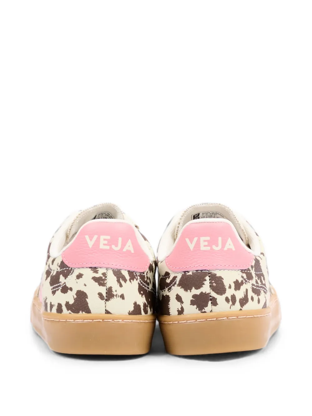 VEJA Kids Volley cow-print leather sneakers Beige