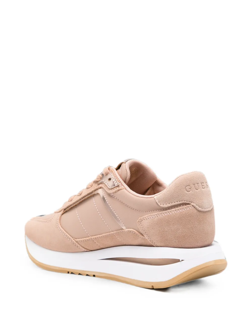 GUESS USA panelled leather sneakers Beige