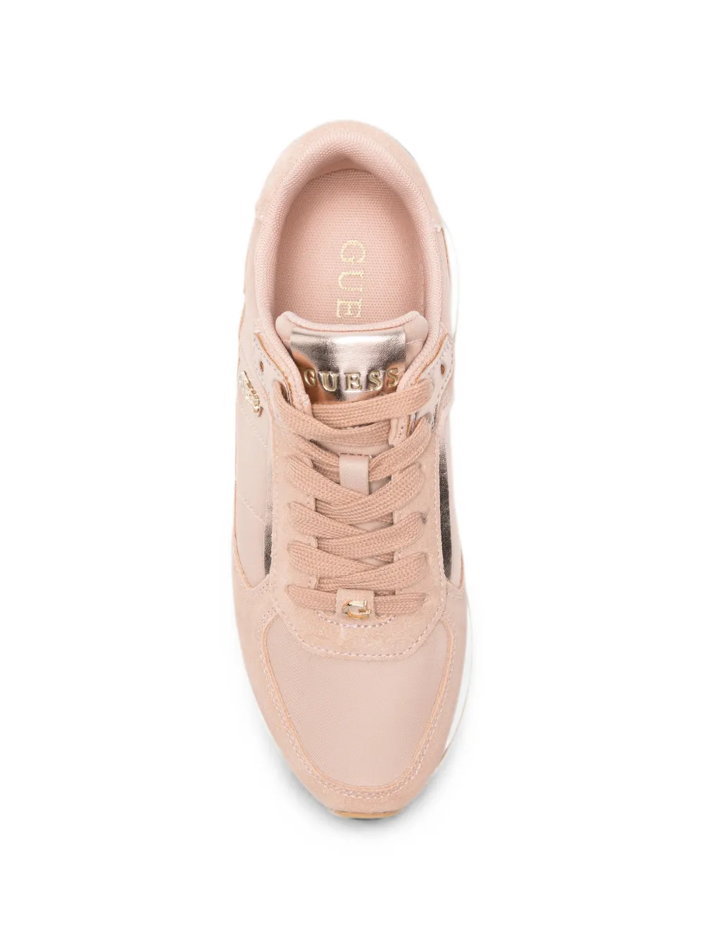 GUESS USA panelled leather sneakers Beige